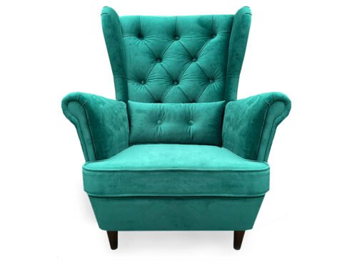 fotel-uszak-butelkowa-zielen AMG Furniture Meble tapicerowane z Kalwarii Zebrzydowskiej Łóżka Fotele Sofy uszaki